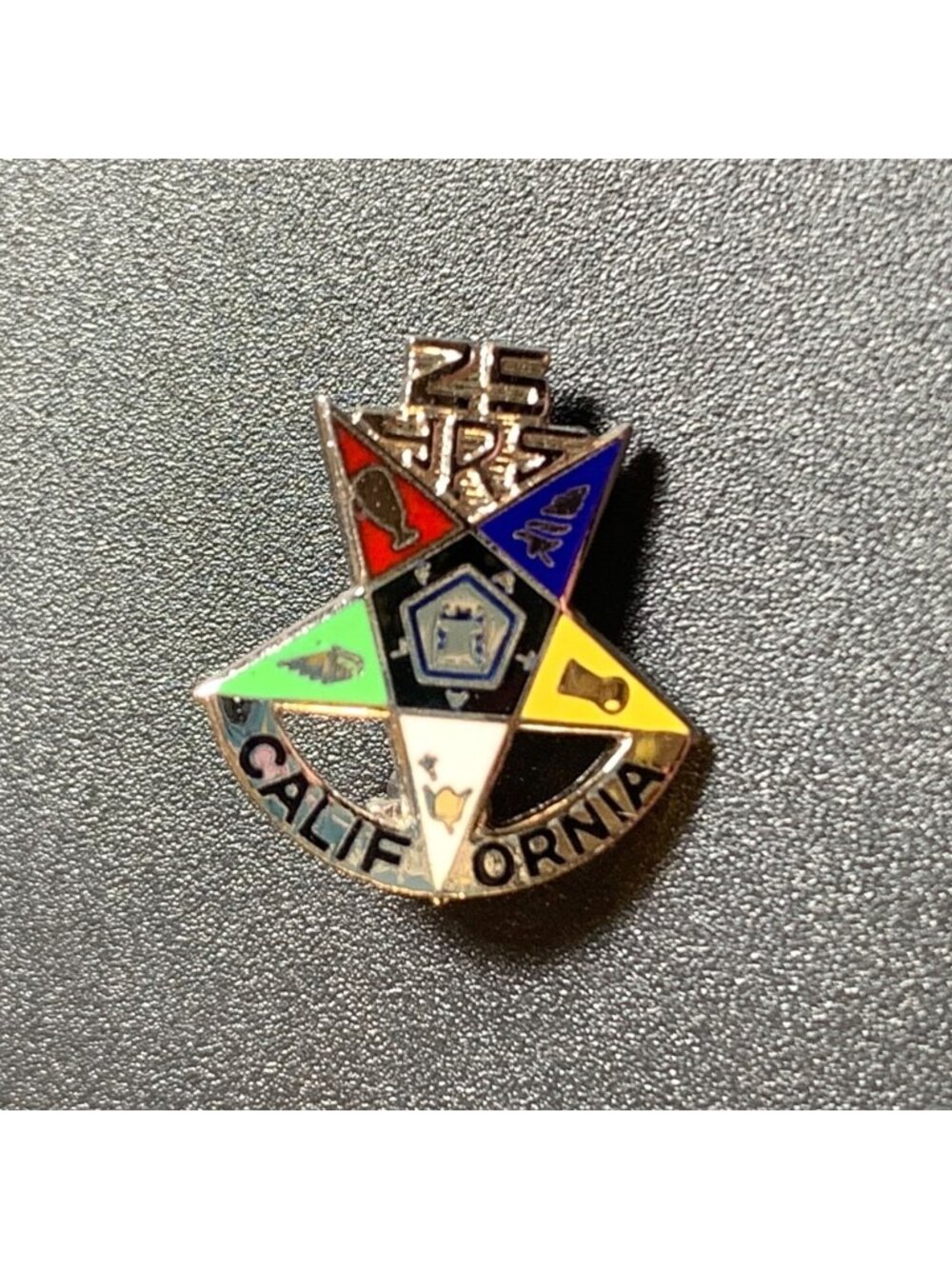 Eastern Star 25 Years Lapel Pin Sterling Silver 925 Size .75" Length